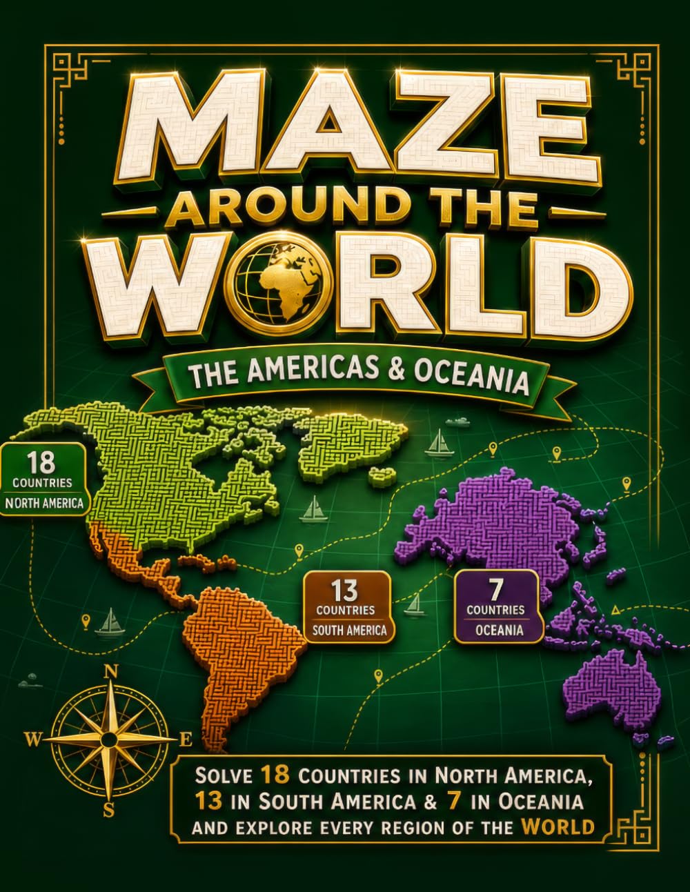 Maze Around the World - North America, South America and Oceania: Solve 38 Country-Shaped Mazes and Explore Every Nation - Review