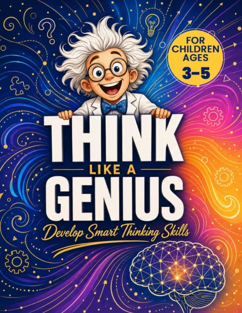 Think Like a Genius: Brain Games, Logic Puzzles, IQ Challenges, Word Searches, Sudoku, Riddles, and Creative Thinking Activities for Gifted Kids Ages 3-5 (Bright Minds - Kids Edition) - Product Image