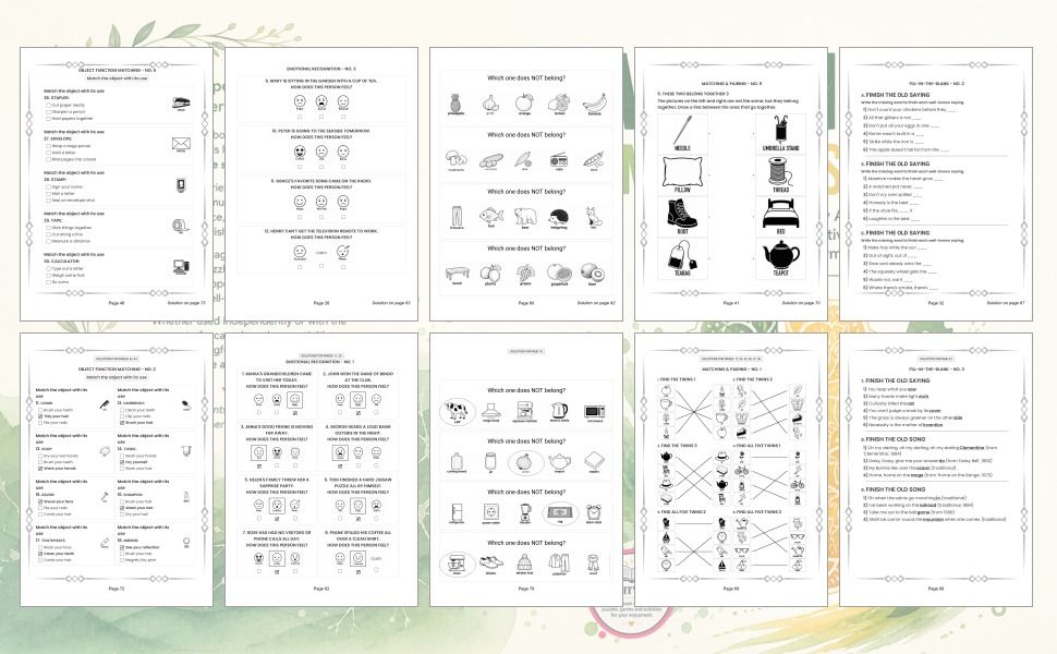 Alzheimer Middle Stage: Simple Games, Memory Activities, Matching Puzzles and Creative Exercises for Everyday Enjoyment - Design and Build